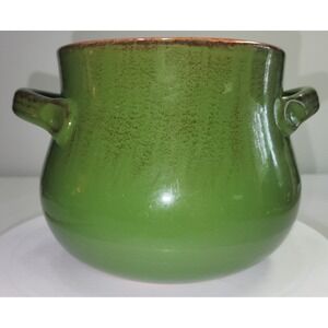De Silva Terracotta Pot Kitchenware Green Rustic Made in Italy Glazed NO LID